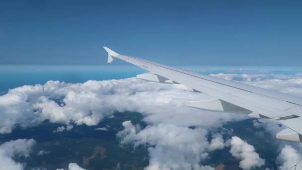 Вид Облака Окна Самолета — стоковое видео