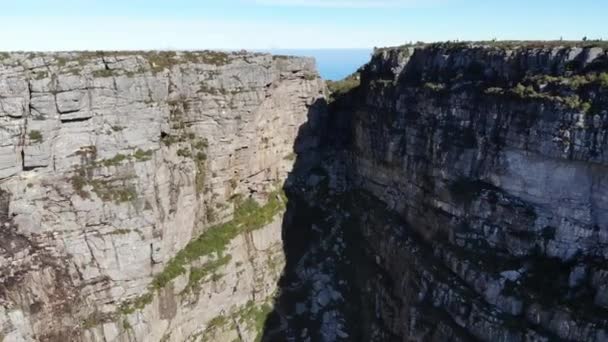 Drone Volando Sobre Table Mountain Ciudad Del Cabo Sudáfrica — Vídeo de stock