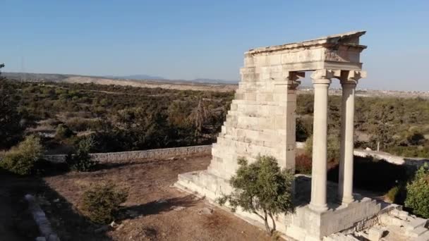 Antik Yunan Tanrısı Apollon Tapınağı Limasol Kıbrıs — Stok video