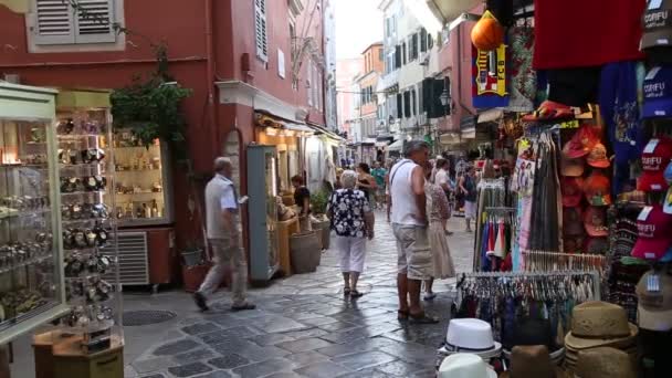 Marketpalce Old Corfu Town — Stock Video