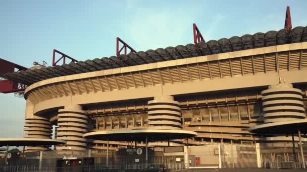 Gün Batımında Milano Daki San Siro Stadyumu — Stok video