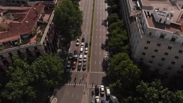 Vista Aérea Calle Alcalá Fuentes Cibeless Madrid España — Vídeos de Stock