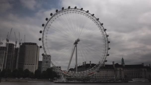 Time Lapse Van Coca Cola London Eye Dag Tijd Bewolkt — Stockvideo