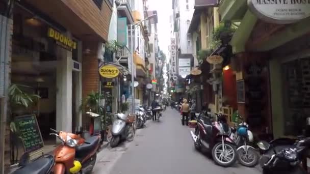 Wandelen Door Oude Wijk Hanoi — Stockvideo