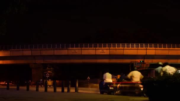 Timelapse Stradă Aglomerată Mașini Trafic Bangalore India Timp Noapte — Videoclip de stoc