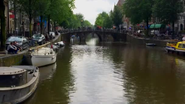 Timelapse Bateaux Amsterdam Canel — Video