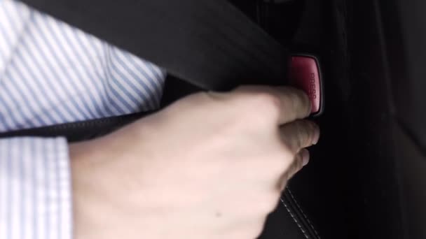 Fixation Ceinture Sécurité Dans Une Voiture Priorité Sécurité — Video