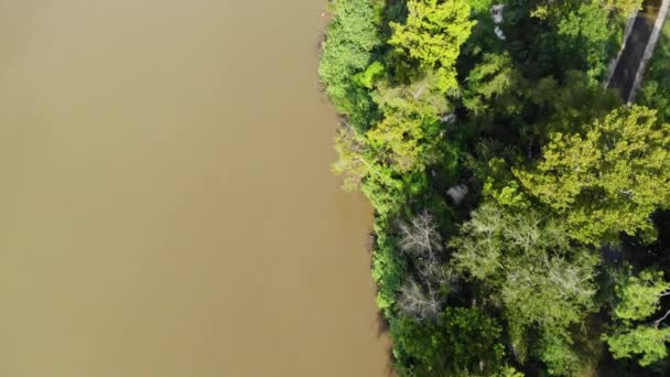 Drone Vidéo Aérienne Autoroute Traversant Rivière San Jacinto North Houston — Video