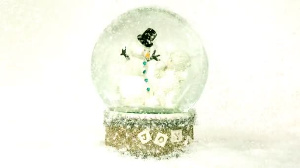 Snowman Snow Globe — Stock Video