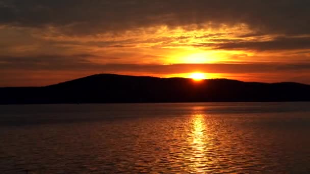 Beau Lever Soleil Sur Île Croatie — Video