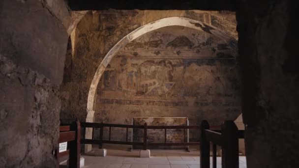 Qasr Amra Fresco Azraq Jordania Unesco Patrimonio Humanidad Gran Tirón — Vídeos de Stock