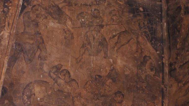 Fresco Para Cazar Qasr Amra Azraq Jordania Unesco Patrimonio Humanidad — Vídeos de Stock