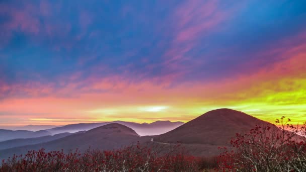 Blue Ridge Mountains Time Lapse Cinemagraph Dramatic Sunrise — Stok Video