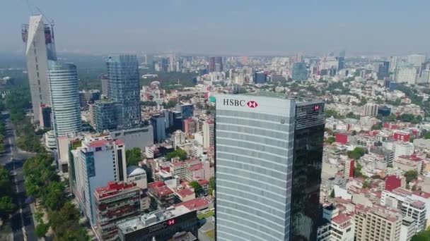 Luchtfoto Van Het Onafhankelijkheidsmonument Mexico City Met Het Standbeeld Van — Stockvideo