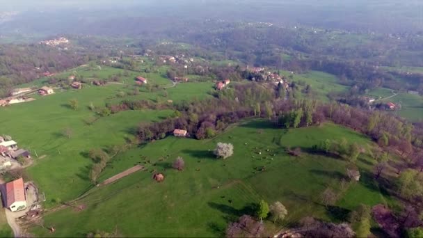 Fermes Dans Les Montagnes Italiennes Milieu Des Bois Printemps Films — Video