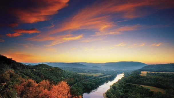 Berkeley Springs Batı Virginia Bulutların Hareketi Potomac Nehri Ile Ünlü — Stok video