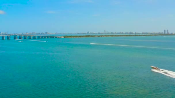 Vista Mar Miami Com Belas Cores Vivas Oceano — Vídeo de Stock