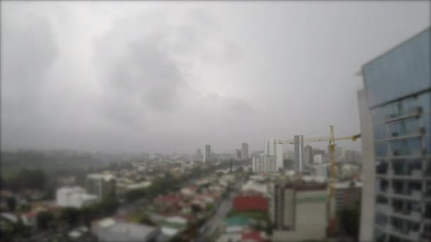 Storm Time Lapse Het Midden Van Een Costa Ricaanse Stad — Stockvideo