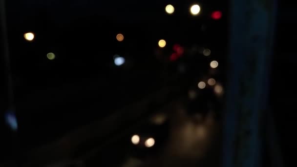 Deze Video Toont Verkeerslicht Bokeh Van Indiase Snelweg — Stockvideo