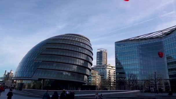 Close View Slow Motion Offices City Hall Lovely Floating Heart — Wideo stockowe