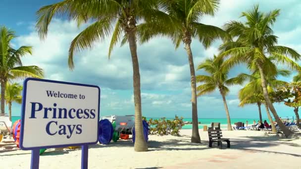 Witamy Prywatnej Wyspie Princess Cays Położonej Bahamach — Wideo stockowe