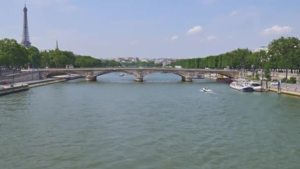 Timelapse River Seine Παρίσι Γαλλία — Αρχείο Βίντεο