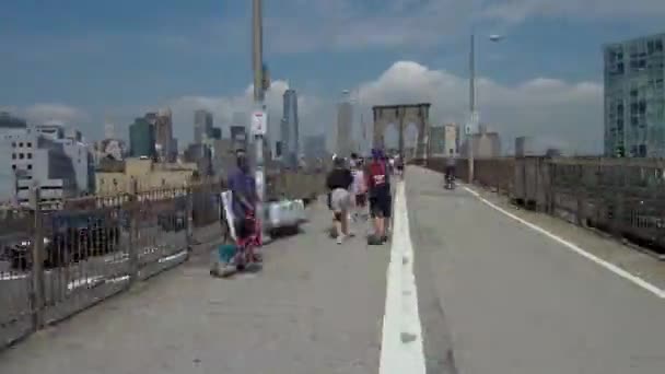 Detta Timelapse Jag Spelade Med Gimbal Booklyn Bridge New York — Stockvideo