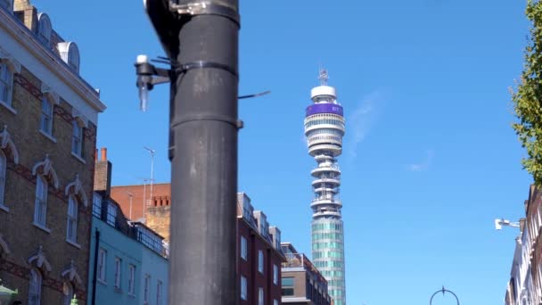 Torre Londres Tower Una Torre Comunicaciones Ubicada Fitzrovia Londres Propiedad — Vídeo de stock