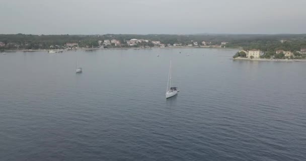 Zdjęcia Dronów Nad Chorwackimi Plażami Morzami Ustawienia Drona Log Ostrzenie — Wideo stockowe
