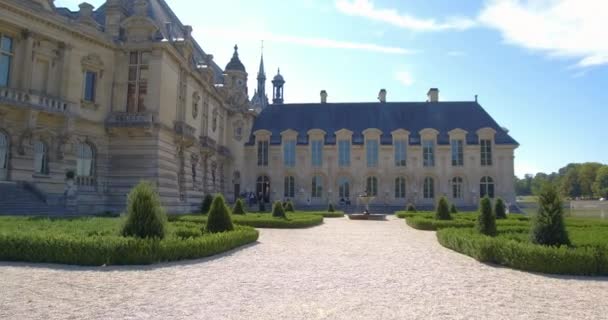 Fransa Nın Chantilly Şatosu Ndaki Güzel Yeşil Bahçenin Bir Parçası — Stok video