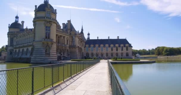 Αργή Κίνηση Κλιπ Του Chteau Κάστρο Chantilly Όπως Φαίνεται Από — Αρχείο Βίντεο