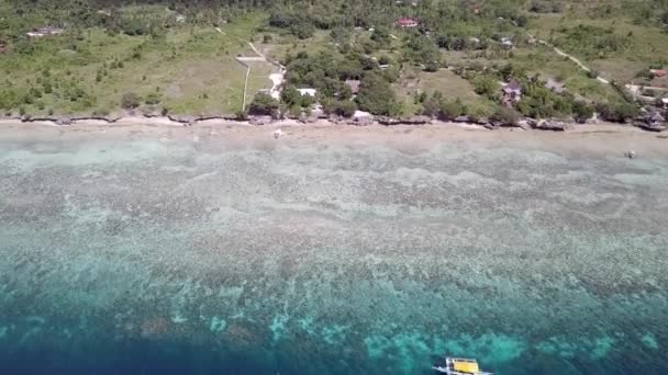 Drohnenaufnahmen Über Der Küste Von Moalboal Cebu Philippinen — Stockvideo