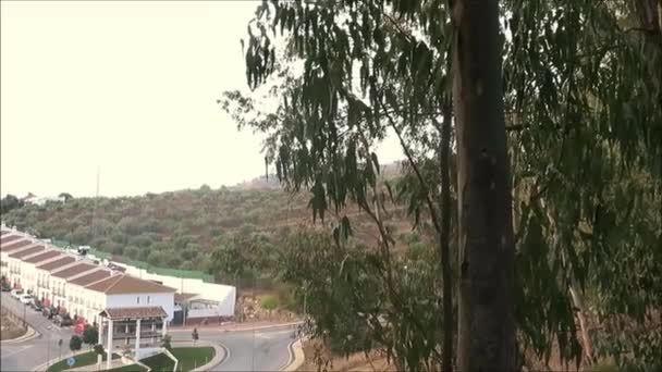 Andaluz Roundabout Com Casa Secagem Tradicional Réplica Vista Colina — Vídeo de Stock