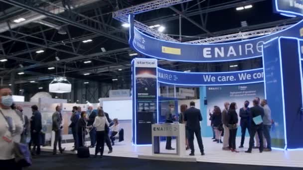 Atm Kongress Flugsicherungskonvention Enaire Logo Spanischer Flugsicherungsmanager — Stockvideo