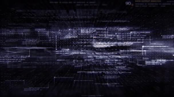 Künstliche Intelligenz Kryptowährung Blockchain Matrix Simulation Und Deep Learning Durchführung — Stockvideo