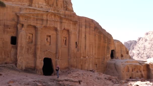 Gravromersk Soldat Farasa Petra Jordan — Stockvideo