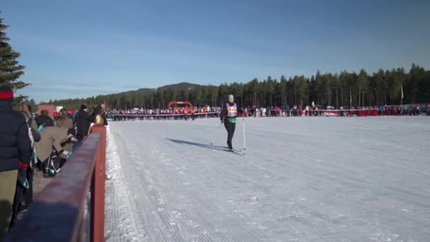 Beroemde Cross Country Ski Race Tjejvasan Startpunt Oxberg — Stockvideo