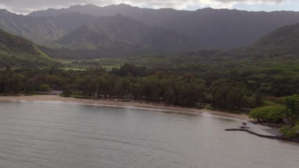 Empurre Sobre Oceano Costa Terra Oahu Havaí — Vídeo de Stock