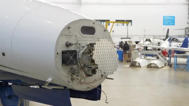 Aeroplane Weather Surveillance Radar Wsr Visible Due Removed Nose Cone — Video Stock