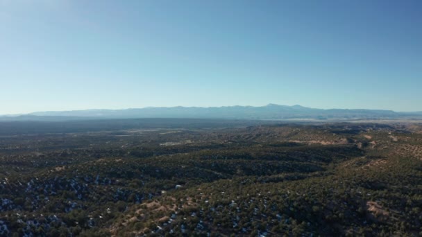 Wide Landscape Aerial Moving Winter Desert Landscape Daytime — Stock video