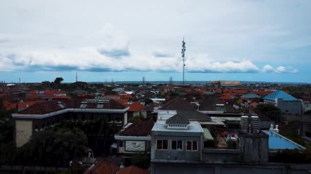 Wonderful Denpasar City Drone Houses Rice Field Footage Bali Footage — Vídeo de stock