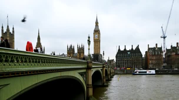 Close Look Big Ben Westminster London Velká Británie — Stock video