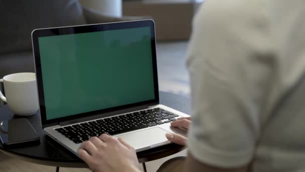 Freelance Businesswoman Looking Laptop Computer Business Office Laptop Display Has — Video