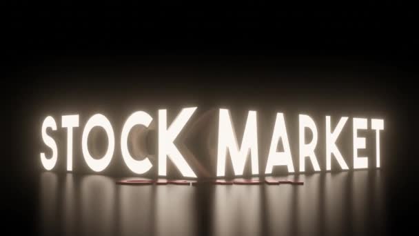 Stock Market Crash Light Sign Render Animation — Video