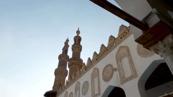 Detalles Azhar Mosque Cairo Egypt Ángulo Bajo — Vídeos de Stock