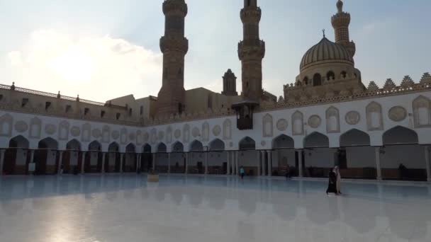 Courtyard Azhar Mosque Cairo City Egypt Tilt — Wideo stockowe