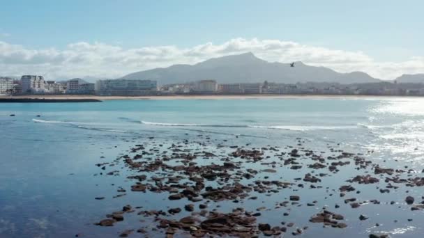 Drone Video Concha Beach San Sebastian — Stock videók