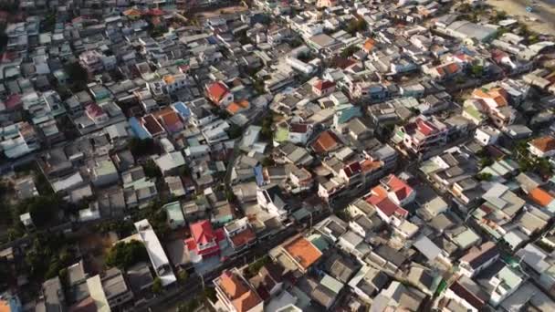 Maisons Village Denses Emballées Sur Côte Plage Océan Île Mui — Video