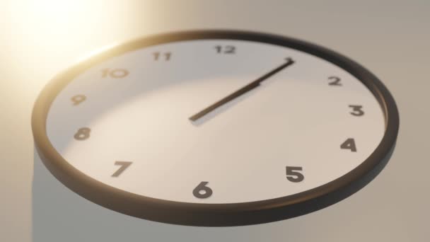 Reloj Pared Analógico Con Movimiento Rápido Minuto Hora Mano Reloj — Vídeo de stock