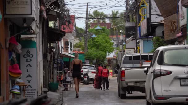 Koh Samui Tayland Daki Bophut Balıkçı Köyü Nün Neredeyse Boş — Stok video